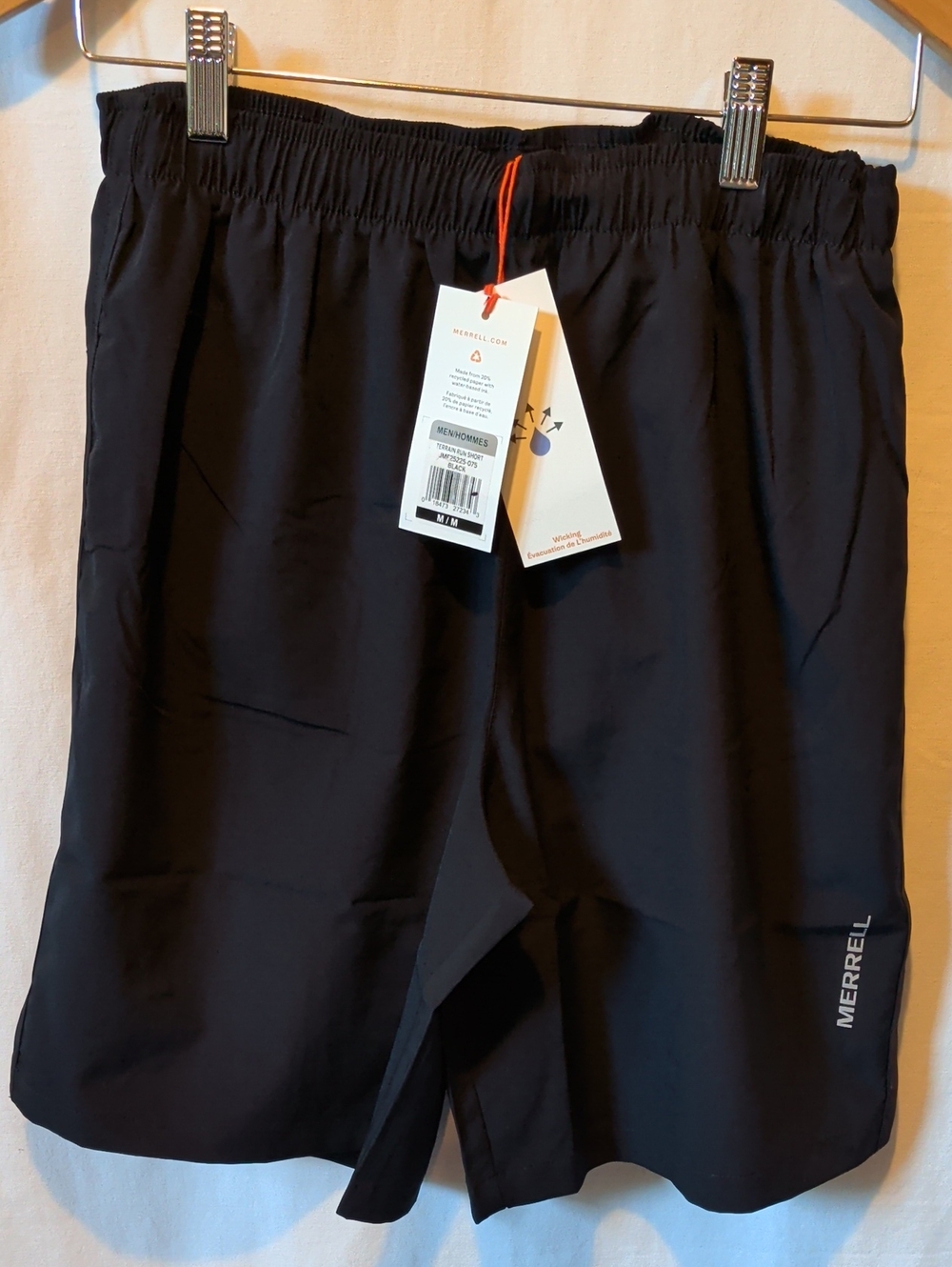 Merrell Men’s Black Terrain Run Short with Subtle Logo